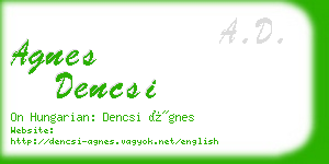 agnes dencsi business card